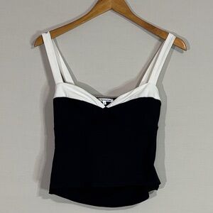 Reformation Sweetheart Tank Black White Fitted Organic Cotton Top Chic M